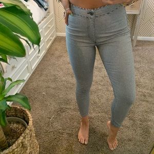 Free People Gingham/Plaid Skinny Jeans 🖤